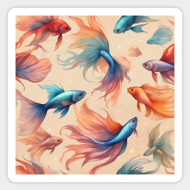 Obsidian Fishy Friends Forever Magnet by animegirlnft